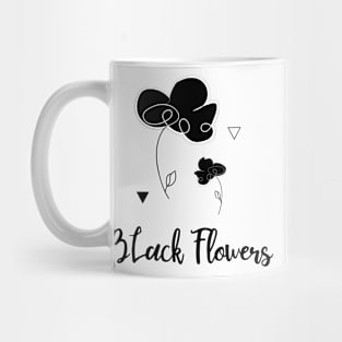 Black Flowers Mug